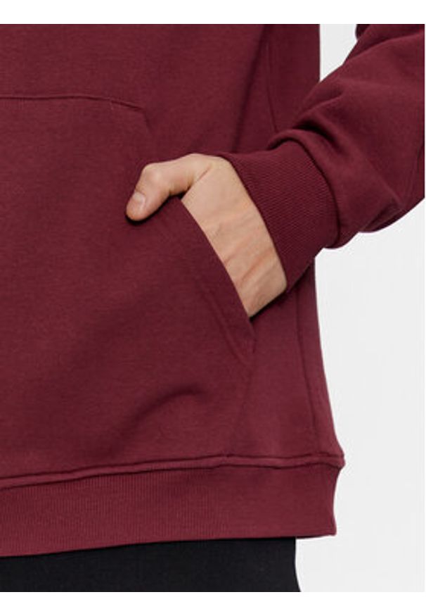 Reebok Bluza Identity Fleece Stacked Logo IM3955 Bordowy Regular Fit. Kolor: czerwony. Materiał: syntetyk, bawełna