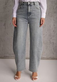 Renee - Jasnoniebieskie Jeansy z Bawełny Barrel Leg High Waist Vezorea. Okazja: na co dzień. Stan: podwyższony. Kolor: niebieski. Sezon: lato. Styl: casual #5