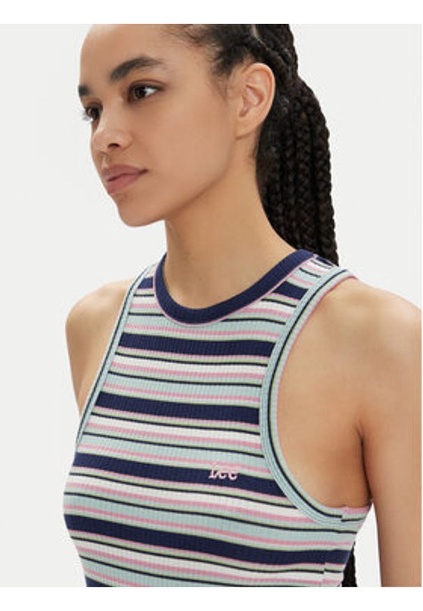 Lee Top 112350213 Kolorowy Slim Fit. Materiał: bawełna. Wzór: kolorowy