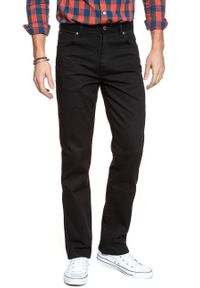 Wrangler - WRANGLER SPODNIE MĘSKIE REGULAR FIT BLACK W10I13M80