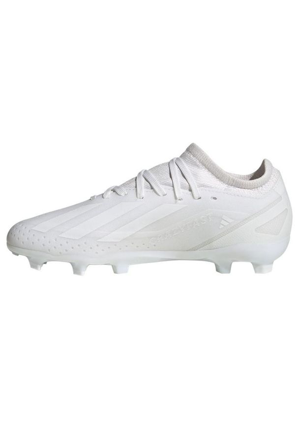 Adidas - Buty piłkarskie adidas X Crazyfast.3 Fg Jr ID9353 białe. Zapięcie: sznurówki. Kolor: biały. Materiał: syntetyk. Sport: piłka nożna