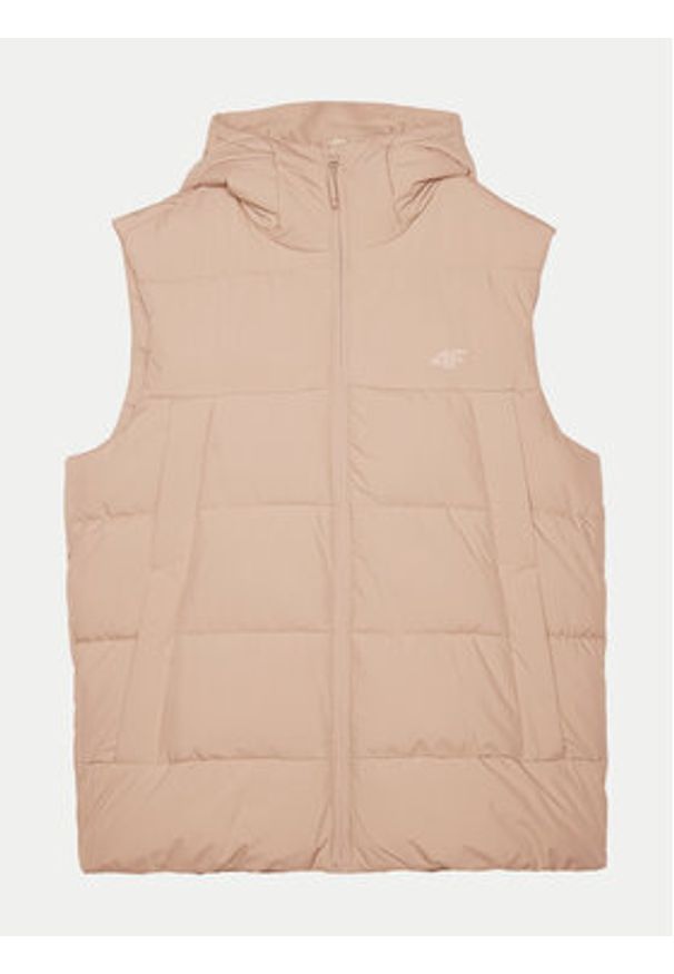 4f - 4F Bezrękawnik 4FWAW24TVJAM144 Brązowy Regular Fit. Kolor: brązowy. Materiał: syntetyk. Długość rękawa: bez rękawów