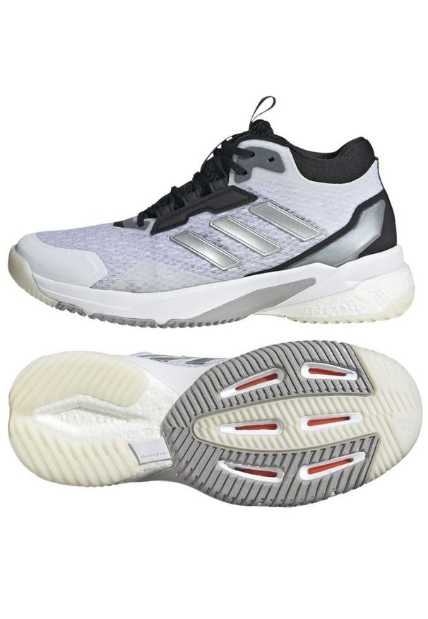 Adidas - Buty do siatkówki adidas Crazyflight 5 Mid W ID5725 białe. Kolor: biały. Materiał: syntetyk, guma, tkanina. Sport: siatkówka