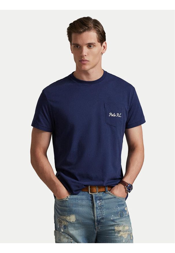 Polo Ralph Lauren T-Shirt 710B16610001 Granatowy Regular Fit. Typ kołnierza: polo. Kolor: niebieski. Materiał: bawełna