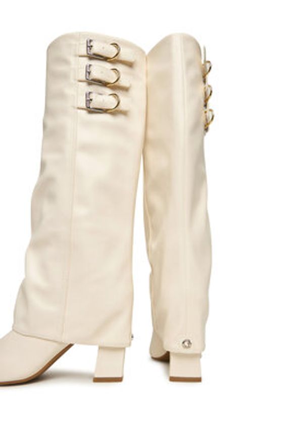 Guess Kozaki FLFGAR ELE11 Écru. Materiał: skóra