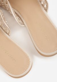 Born2be - Beżowe Klapki Mule z Ażurową Cholewką Szydełkową Civeza. Okazja: na co dzień. Kolor: beżowy. Materiał: jeans, len. Wzór: ażurowy. Sezon: lato. Styl: casual #6