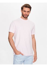 Karl Lagerfeld - T-Shirt KARL LAGERFELD. Typ kołnierza: dekolt w karo. Kolor: różowy. Materiał: bawełna #1