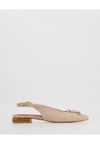 Venezia - SANDAŁY Z KRYTYM NOSKIEM MRZ106 BEIGE. Materiał: skóra, syntetyk, zamsz. Obcas: na obcasie. Wysokość obcasa: średni #1