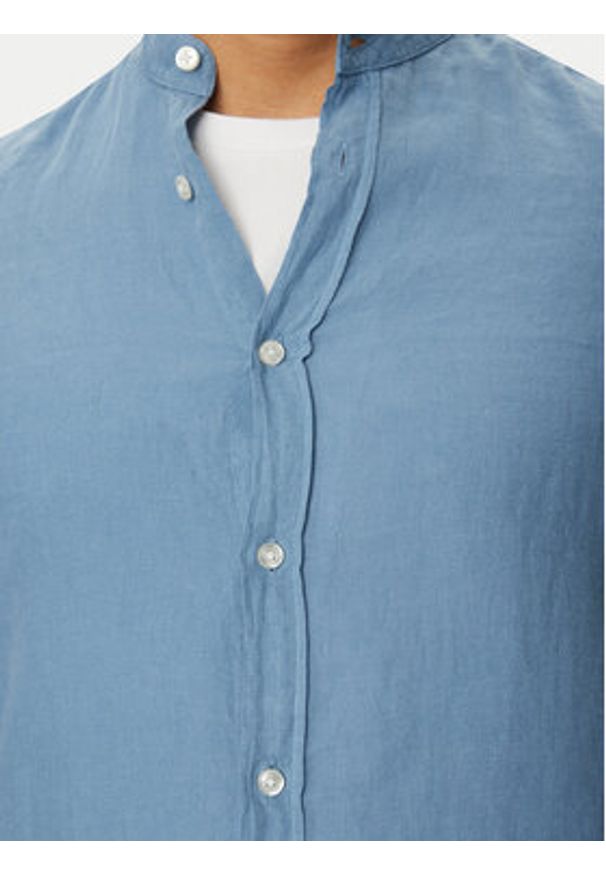 BOSS Koszula 50537369 Niebieski Regular Fit. Kolor: niebieski. Materiał: len
