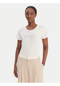 Liu Jo Sport T-Shirt TA6056 JS923 Écru Regular Fit. Materiał: bawełna. Styl: sportowy #1