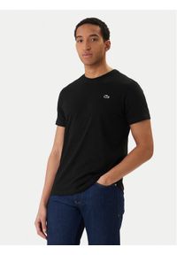 Lacoste T-Shirt TH0003 Czarny Regular Fit. Kolor: czarny. Materiał: syntetyk #1
