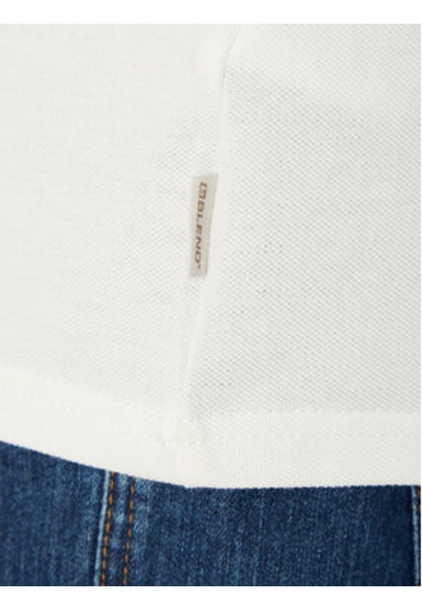 Blend Polo 20717857 Biały Regular Fit. Typ kołnierza: polo. Kolor: biały. Materiał: bawełna