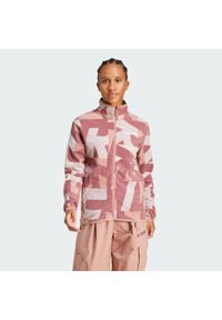 Adidas - Bluza Terrex Multi Printed Full-Zip Fleece. Kolor: wielokolorowy, czerwony, brązowy, beżowy. Materiał: polar, materiał. Sport: turystyka piesza #1