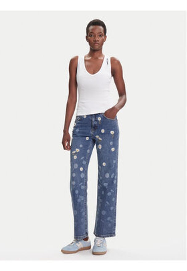Desigual Jeansy Daisys 25WWDD16 Niebieski Straight Fit. Kolor: niebieski