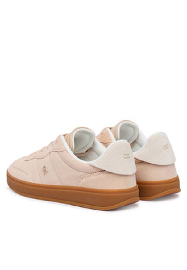 TOMMY HILFIGER - Tommy Hilfiger Sneakersy Th Monogram Plaque Suede Trainers FW0FW09180 Różowy. Kolor: różowy. Materiał: skóra, zamsz