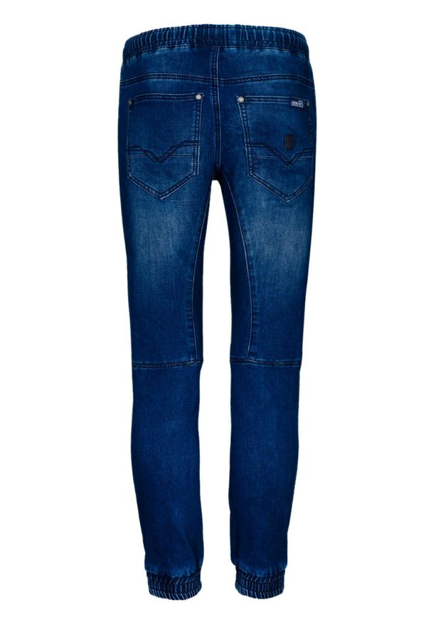 Quickside - Spodnie Ciemne Jeansowe, JOGGERY Męskie, Casualowe, z Elastanem, Zwężana Nogawka -QUICKSIDE. Okazja: na co dzień. Materiał: bawełna, elastan. Sezon: lato. Styl: casual