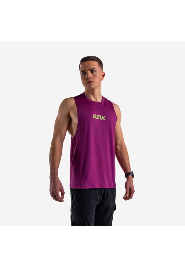 Tank top treningowy DZIK® fioletowy. Kolor: fioletowy. Materiał: materiał