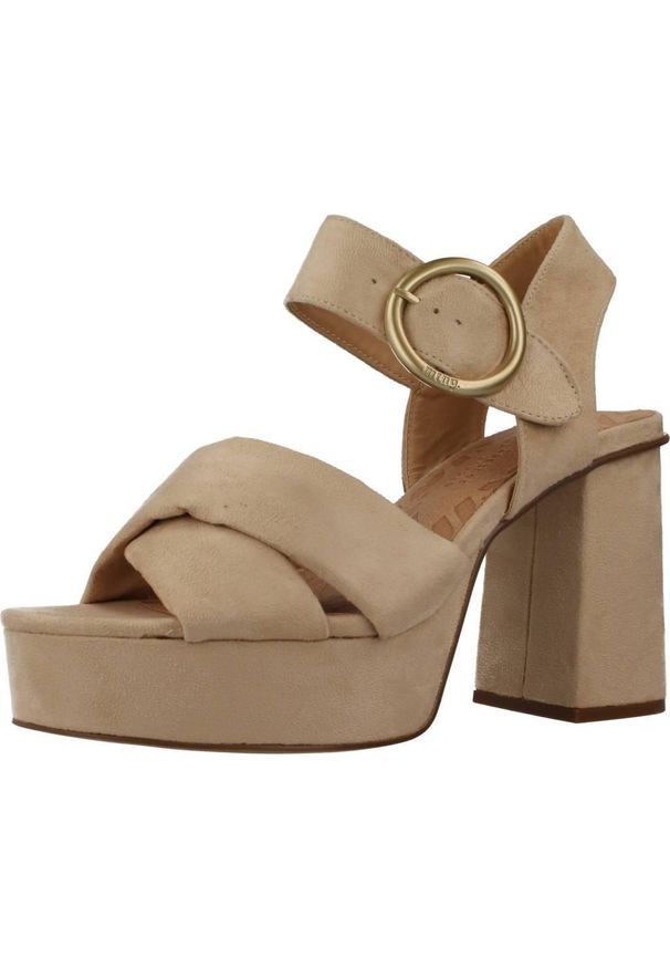 Sandały MTNG 53402M Beżowy. Kolor: beżowy. Materiał: tkanina, skóra, syntetyk. Sport: turystyka piesza