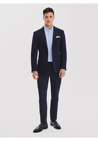 Pako Lorente - PAKO LORENTE - Granatowa marynarka męska z wełny. Kolor: niebieski. Materiał: wełna. Sezon: jesień #6