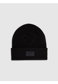 4f - 4F Czapka beanie uniseks - czarna Uniwersalny. Kolor: czarny. Materiał: syntetyk, materiał. Sezon: zima. Styl: klasyczny, sportowy, casual