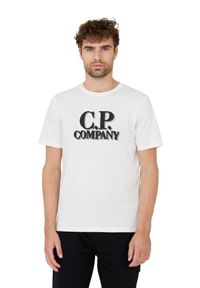 C.P. Company - C.P. COMPANY Biały t-shirt Short Sleeve. Kolor: biały. Długość rękawa: krótki rękaw. Długość: krótkie #4