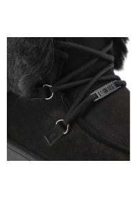 Big-Star - Czarne Śniegowce Big Star Ocieplane Obuwie Damskie. Kolor: czarny. Materiał: futro. Szerokość cholewki: normalna. Sezon: zima. Styl: elegancki, klasyczny #6