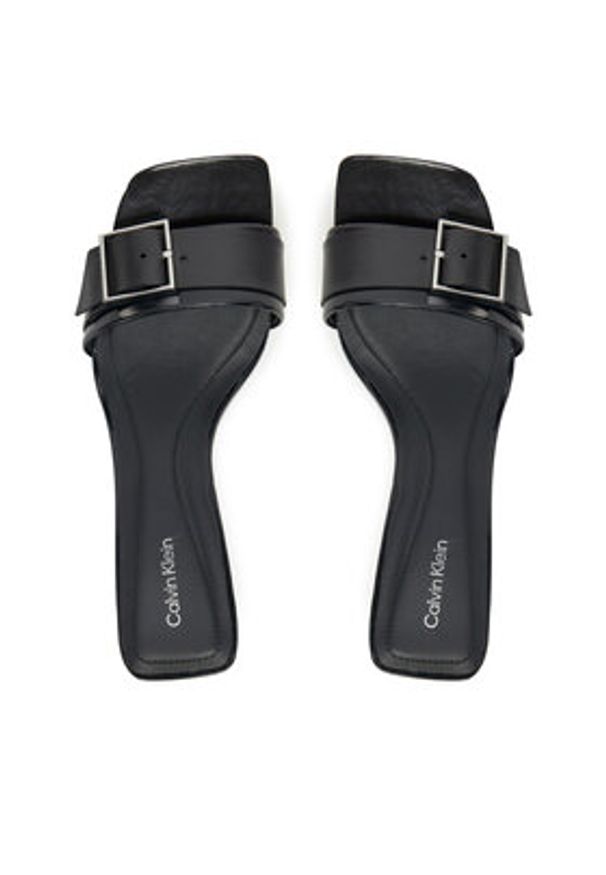 Calvin Klein Klapki Heel Mule 50 W/Buckle - Lth HW0HW02478 Czarny. Kolor: czarny. Materiał: skóra
