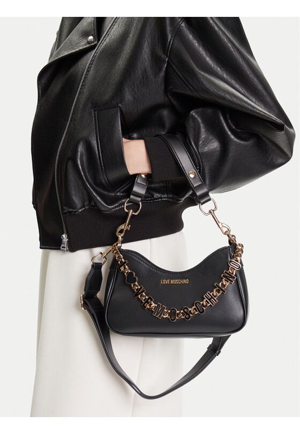 Love Moschino - LOVE MOSCHINO Torebka JC4070PP1NL1300A Czarny. Kolor: czarny. Materiał: skórzane