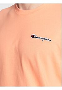 Champion T-Shirt Small Script Logo Embroidery 218006 Pomarańczowy Regular Fit. Kolor: pomarańczowy. Materiał: bawełna