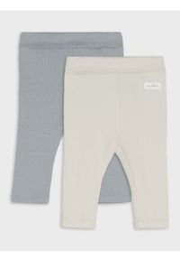Sinsay - Prążkowane legginsy 2 pack - szary. Kolor: szary. Materiał: prążkowany