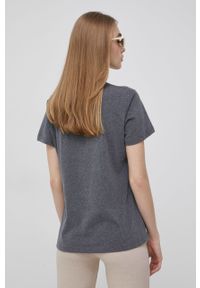 Superdry t-shirt damski kolor szary. Kolor: szary. Wzór: nadruk