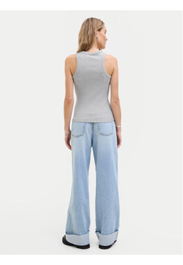 JJXX Top 12224661 Szary Rib Fit. Kolor: szary. Materiał: bawełna