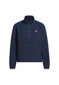 Adidas - Kurtka z krótkim suwakiem Go-to. Typ kołnierza: golf. Kolor: niebieski. Długość: krótkie. Sport: golf