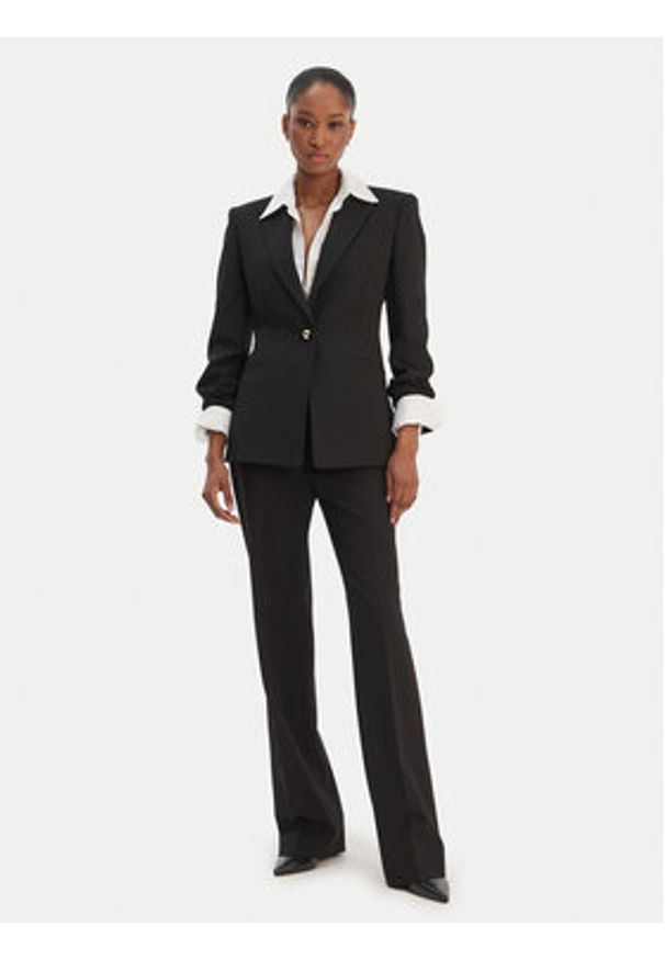 Hugo - HUGO Spodnie materiałowe Hilayla 50555896 Czarny Slim Fit. Kolor: czarny. Materiał: syntetyk, materiał