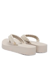 TOMMY HILFIGER - Tommy Hilfiger Japonki Th Wedge Cornrow Beach Sandal FW0FW09037 Écru. Materiał: skóra #6