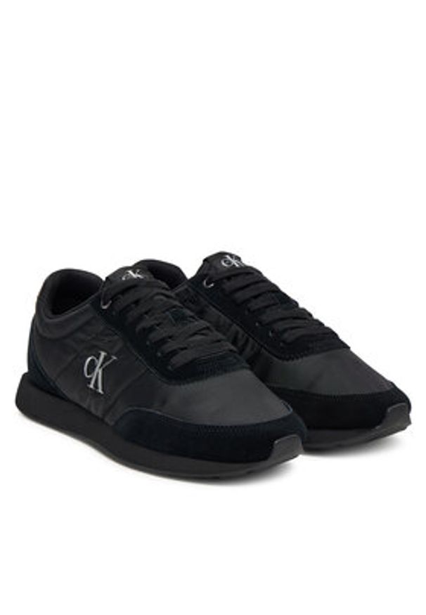 Calvin Klein Sneakersy Retro Runner Ess Mix Mat YM0YM01361 Czarny. Kolor: czarny. Materiał: materiał