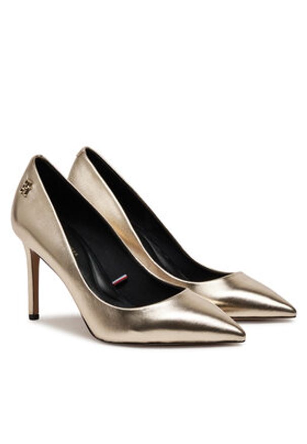 TOMMY HILFIGER - Tommy Hilfiger Szpilki FW0FW08156 Złoty. Kolor: złoty. Materiał: skóra. Obcas: na szpilce