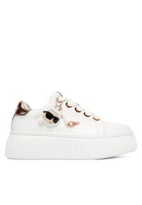 Karl Lagerfeld - KARL LAGERFELD Sneakersy KL42376T Biały. Kolor: biały. Materiał: skóra