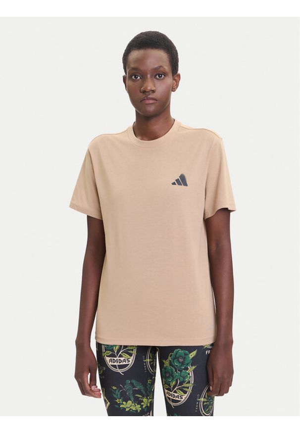 Adidas - adidas T-Shirt City Tech Summer Graphic JV8600 Beżowy Regular Fit. Kolor: beżowy. Materiał: bawełna