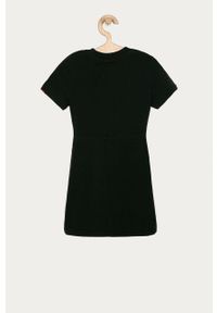 Calvin Klein Jeans - Sukienka dziecięca 104-176 cm. Kolor: czarny. Materiał: bawełna, dzianina, elastan. Długość rękawa: krótki rękaw. Wzór: aplikacja. Typ sukienki: rozkloszowane. Długość: mini #3