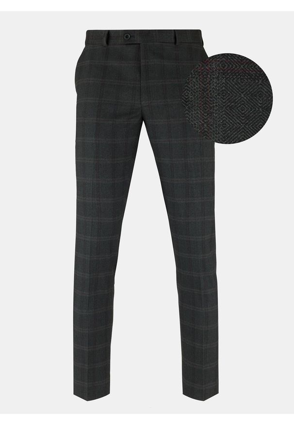 Pako Lorente - PAKO LORENTE – Spodnie męskie garniturowe PACO PPLM9-6G-231-Z. Materiał: wełna, poliester. Wzór: kratka. Styl: elegancki