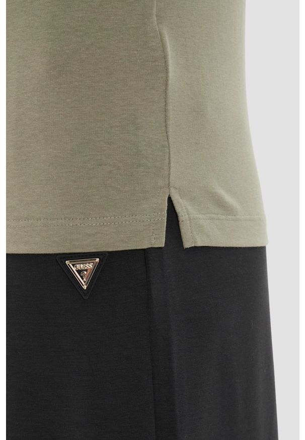 Guess - GUESS Zielony t-shirt damski Original Tee, Rozmiar M. Kolor: zielony