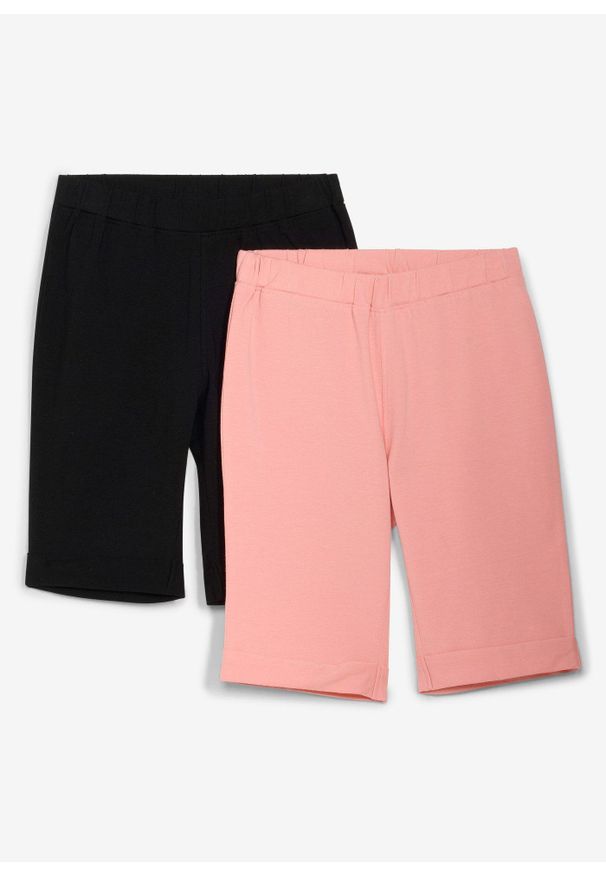 bonprix - Spodenki kolarki z bawełny organicznej (2 pary). Kolor: czarny. Materiał: bawełna. Sezon: lato
