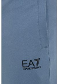 EA7 Emporio Armani - Spodnie. Kolor: niebieski. Materiał: dzianina