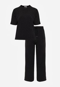 Born2be - Czarny Komplet Bawełniany o Fasonie Oversize T-shirt i Spodnie Azilane. Kolor: czarny. Materiał: bawełna #5