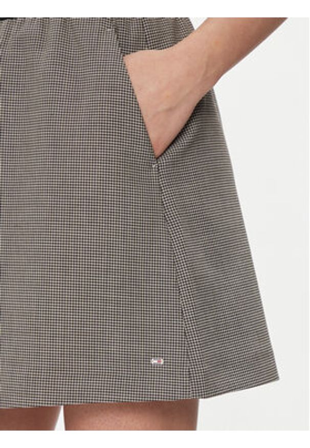 TOMMY HILFIGER - Tommy Hilfiger Spódnica mini WW0WW40515 Szary Regular Fit. Kolor: szary. Materiał: wiskoza, syntetyk
