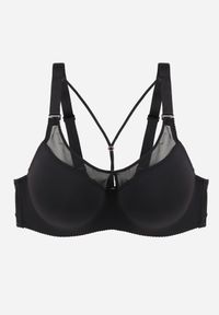 Born2be - Czarny Biustonosz z Ozdobną Siateczką i Paseczkami przy Dekolcie Anesa. Kolor: czarny #1