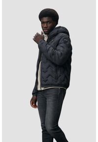 Blauer USA - BLAUER Czarna kurtka męska Pier Short Jackets, Rozmiar XXL. Typ kołnierza: kaptur. Kolor: czarny. Materiał: puch, poliamid. Styl: elegancki