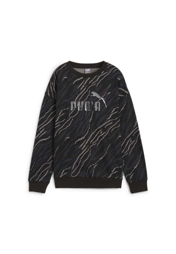 Puma - Damska bluza z grafiką ESS+ ANIMAL PUMA Black. Kolor: czarny. Sport: fitness