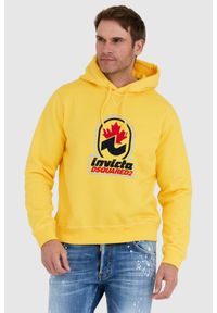 DSQUARED2 Żółta bluza męska invicta cool hoodie. Kolor: żółty #1